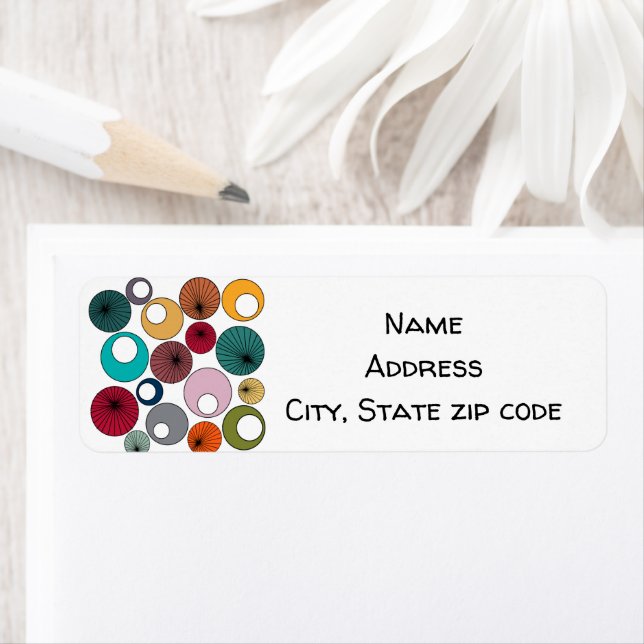 Mid-Century Modern Circles  Return Address Label (Insitu)