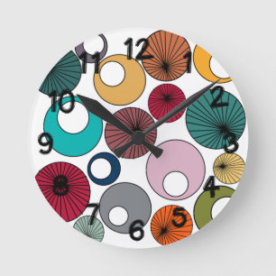 Mid-Century Modern Circles Round Clock
