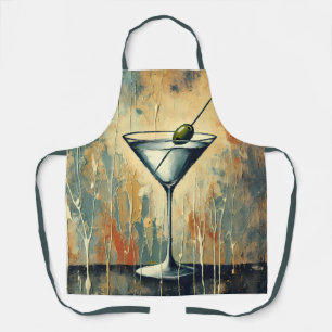 Mid Century Modern Color Block Martini Art Apron