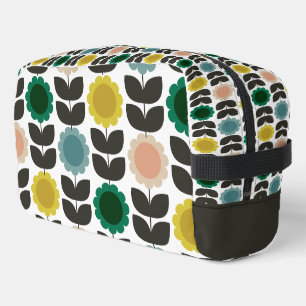  Mid-Century Modern Colored Retro Groovy Flowers  Dopp Kit