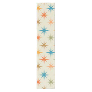 Mid Century Modern Colorful Atomic Starburst Short Table Runner
