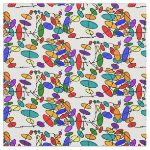 Mid-Century Modern Colorful Ovals Fabric