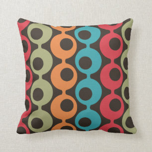 Mid Century Modern Coloured Circles Cushion