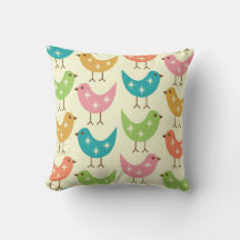 Mid Century Modern Colourful Atomic Birds Pattern