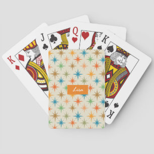 Mid Century Modern Colourful Atomic Starburst  Nam Playing Cards