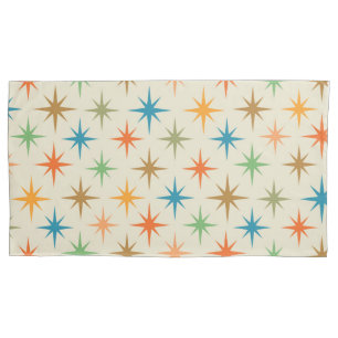 Mid century modern colourful atomic starburst     pillowcase