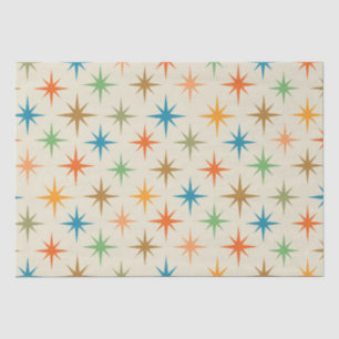 Mid century modern colourful atomic starburst    tissue paper