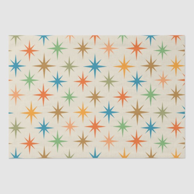 Mid century modern colourful atomic starburst    tissue paper (Front)