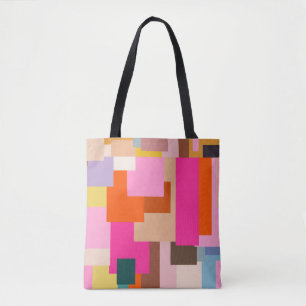 Mid Century Modern Colourful Geometric Abstract Tote Bag