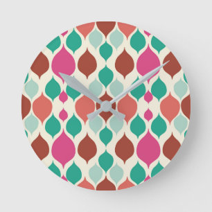 Mid Century Modern Colourful Geometric Round Clock
