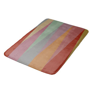 Mid-Century Modern Colourful triangles   Bath Mat