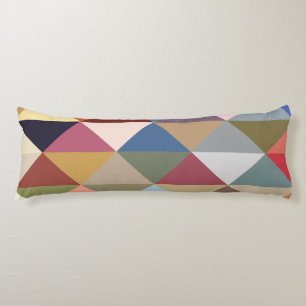 Mid Century Modern Colourful Triangles Body Cushion