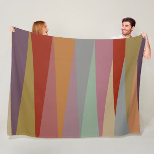 Mid-Century Modern Colourful triangles   Fleece Blanket