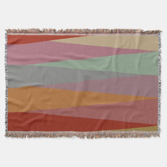 Mid-Century Modern Colourful triangles   Throw Blanket (Front)