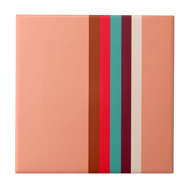 Mid-century modern colours ceramic tile (Front)