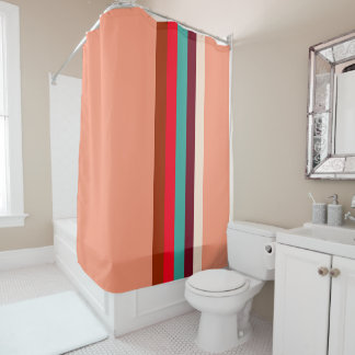 Mid-century modern colours shower curtain