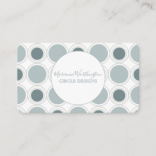 Mid Century Modern Concentric Circles Designer Business Card (Front)