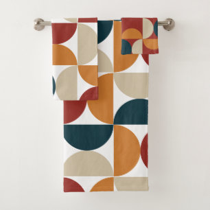 Mid-Century Modern Copper Firefly   Bath Towel Set