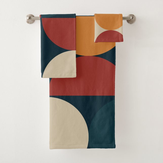 Mid-Century Modern Copper Firefly   Bath Towel Set (Insitu)