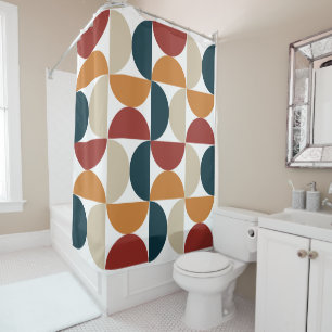 Mid-Century Modern Copper Firefly     Shower Curtain