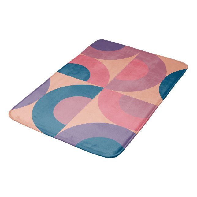 Mid-Century Modern Coral Sea  Bath Mat (Angled)