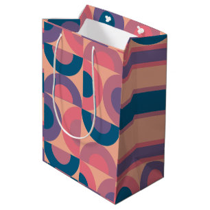 Mid-Century Modern Coral Sea Medium Gift Bag