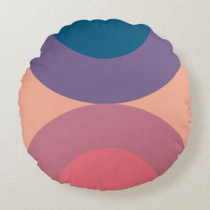 Mid-Century Modern Coral Sea Round Cushion