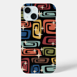 Mid Century Modern Cosmic Galaxies iPhone 15 Case