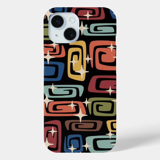 Mid Century Modern Cosmic Galaxies Case-Mate iPhone Case (Back)