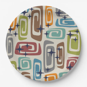 Mid Century Modern Cosmic Galaxies Paper Plate