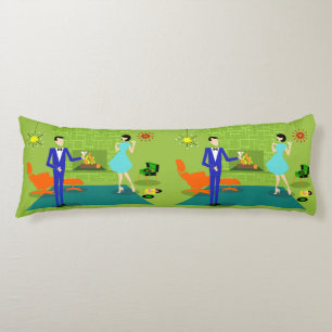 Mid Century Modern Couple Body Pillow
