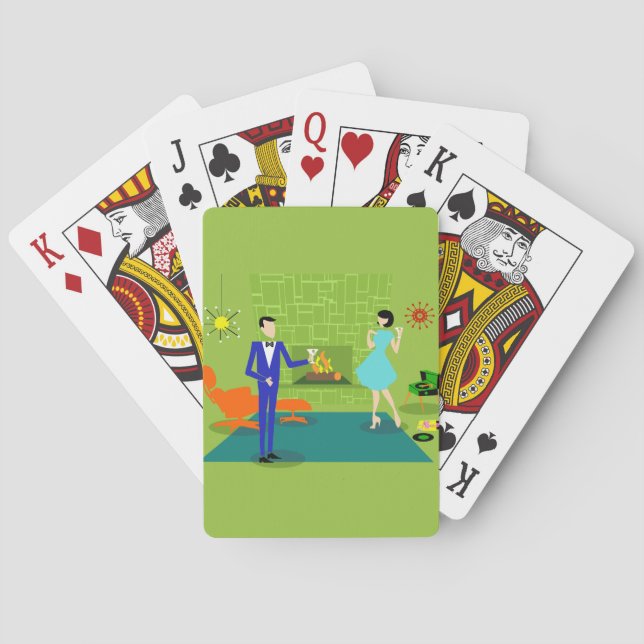 Mid Century Modern Couple Playing Cards (Back)