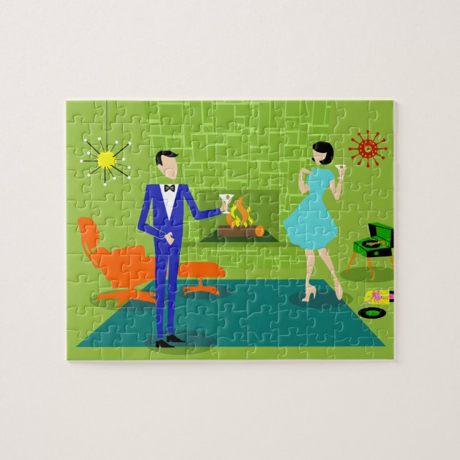 Mid Century Modern Couple Puzzle (Horizontal)