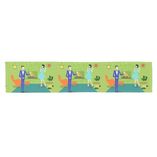 Mid Century Modern Couple Table Runner (Horizontal)