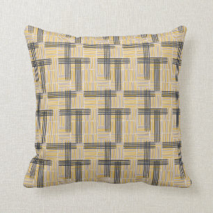 Mid-Century Modern Cross Stripe Pattern Cushion