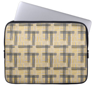 Mid-Century Modern Cross Stripe Pattern Laptop Sleeve