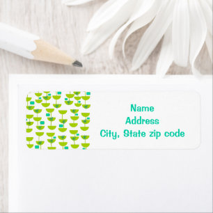 Mid-Century Modern Cups  Return Address Label