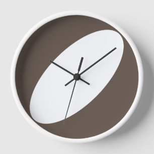 Mid Century Modern Curve Soft Brown Background Clock