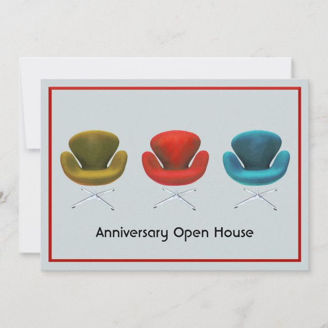 Mid Century Modern Customisable Special Event Invitation (Front)