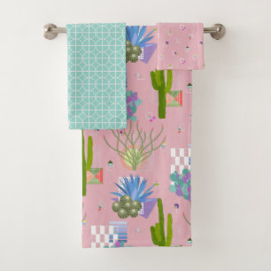 Mid Century Modern Desert Landscape l Any Colour Bath Towel Set