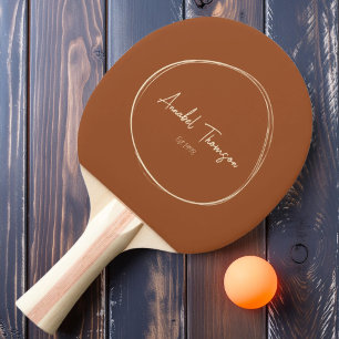 Mid-Century Modern Desert Sun with Name Ping Pong Paddle