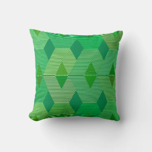 Mid-Century Modern Diamond Print, Jade Green Cushion