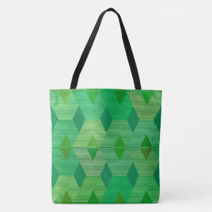 Mid-Century Modern Diamond Print, Jade Green Tote Bag