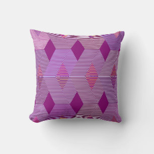 Mid-Century Modern Diamond Print, Violet Purple Cushion