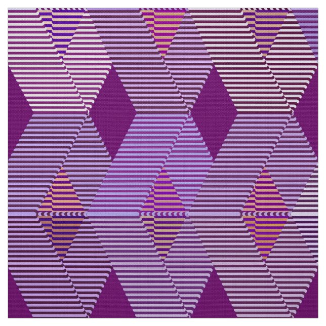 Mid-Century Modern Diamond Print, Violet Purple Fabric (Swatch)