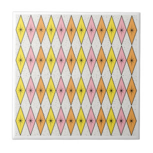 Mid Century Modern Diamonds 2 Ceramic Tile