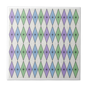 Mid Century Modern Diamonds 3 Ceramic Tile