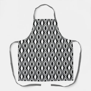 Mid-Century Modern Diamonds, Black, White & Grey Apron