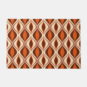 Mid-Century Modern Diamonds, Brown, Beige and Rust Doormat