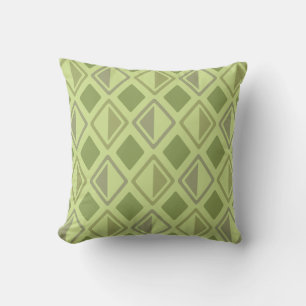 Mid Century Modern Diamonds Chartreuse Cushion